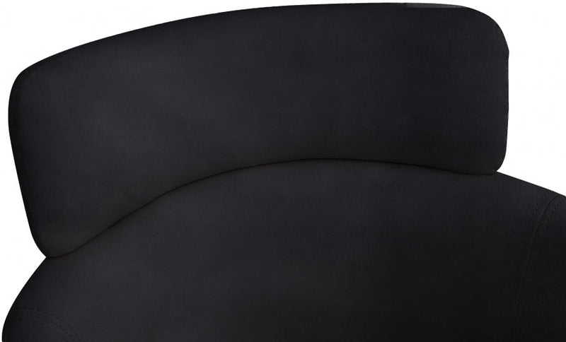 Yara Velvet Upholstered Dining Chair in Black, Set of 2 - 549Black-C