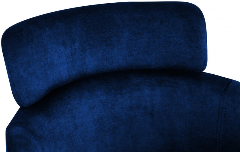 Yara Velvet Upholstered Dining Chair in Blue, Set of 2 - 549Navy-C