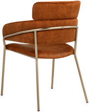 Yara Velvet Upholstered Dining Chair in Cognac, Set of 2 - 549Cognac-C