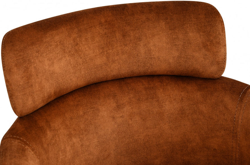 Yara Velvet Upholstered Dining Chair in Cognac, Set of 2 - 549Cognac-C