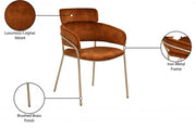 Yara Velvet Upholstered Dining Chair in Cognac, Set of 2 - 549Cognac-C