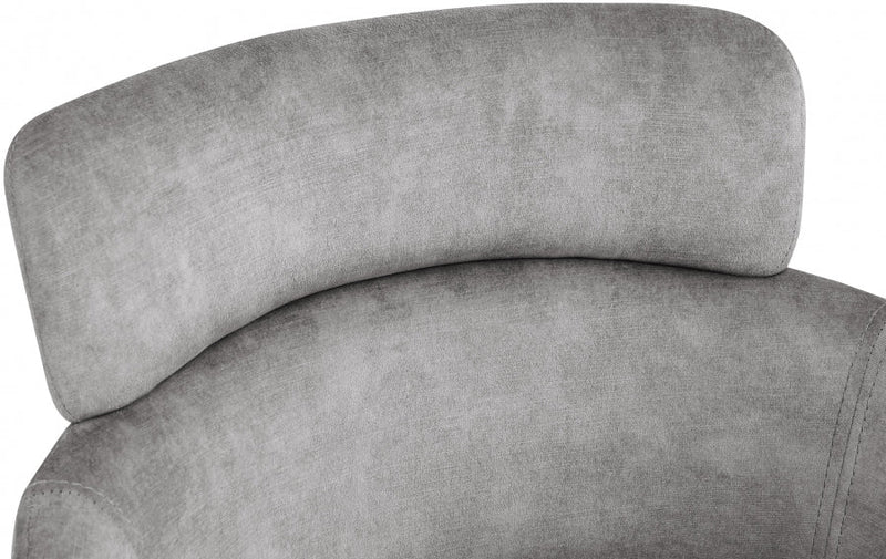 Yara Velvet Upholstered Dining Chair in Grey, Set of 2 - 549Grey-C