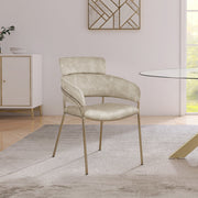 Yara Velvet Upholstered Dining Chair in Stone, Set of 2 - 549Stone-C