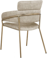 Yara Velvet Upholstered Dining Chair in Stone, Set of 2 - 549Stone-C