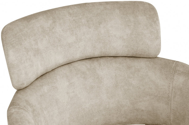Yara Velvet Upholstered Dining Chair in Stone, Set of 2 - 549Stone-C