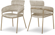 Yara Velvet Upholstered Dining Chair in Stone, Set of 2 - 549Stone-C