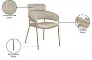 Yara Velvet Upholstered Dining Chair in Stone, Set of 2 - 549Stone-C