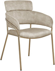 Yara Velvet Upholstered Dining Chair in Stone, Set of 2 - 549Stone-C