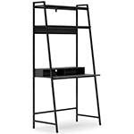 Yarlow Black 36" Home Office Desk with Shelf - Gate FurnitureOffice Desks