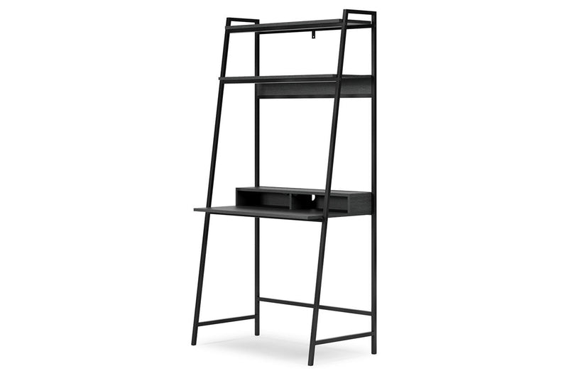Yarlow Black 36" Home Office Desk with Shelf - Gate FurnitureOffice Desks