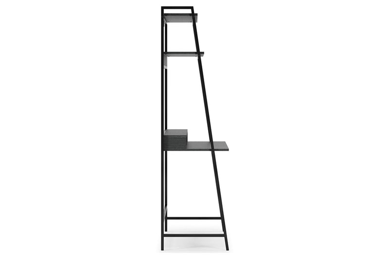 Yarlow Black 36" Home Office Desk with Shelf - Gate FurnitureOffice Desks