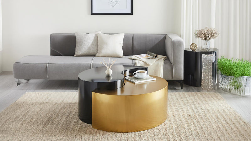 Ying Yang Coffee Table Black & Gold - Ying Yang Coffee Table Black & Gold