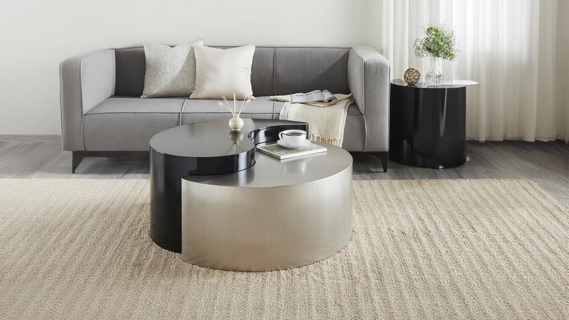 Ying Yang Coffee Table Black & Silver - Ying Yang Coffee Table Black & Silver