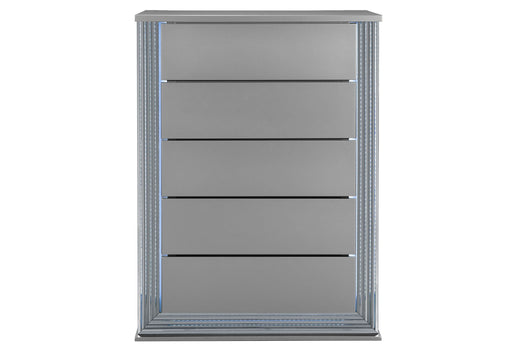 Ylime Smooth Silver Chest With Led - YLIME-SMOOTH SILVER-CH W/ LED - Gate Furniture
