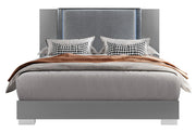 Ylime Smooth Silver King Bed Group With Vanity Set - YLIME-SMOOTH SILVER-KBG W/ VANITY SET - Gate Furniture