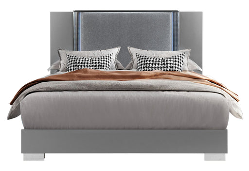 Ylime Smooth Silver King Bed With Led - YLIME-SMOOTH SILVER-KB W/ LED - Gate Furniture