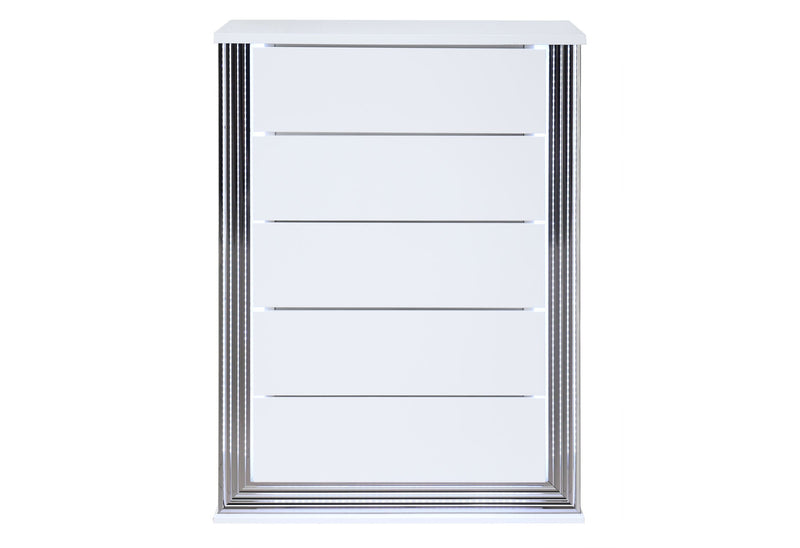 Ylime Smooth White Chest With Led - Gate FurnitureChest