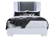 Ylime Smooth White Queen Bed With Led - Gate FurnitureQueen Bed