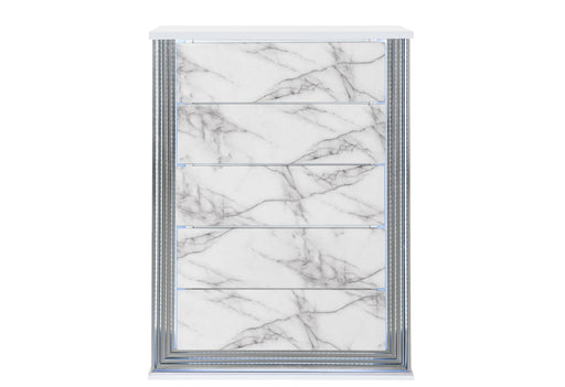 Ylime White Marble Chest With Led - Gate FurnitureChest