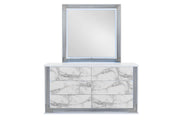 Ylime White Marble Dresser With Led - Gate FurnitureDresser