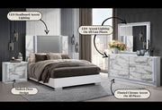 Ylime White Marble King Bed Group - Gate FurnitureBedroom Set
