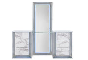 Ylime White Marble Laf Vanity Dresser With Led - Gate FurnitureDresser