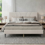 YM18835QSB01 Queen Bed (Beige) - YM18835QSB01