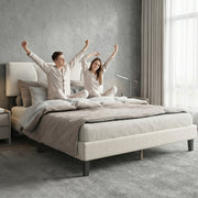 YM18835QSB01 Queen Bed (Beige) - YM18835QSB01