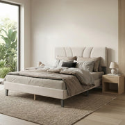 YM18835QSB01 Queen Bed (Beige) - YM18835QSB01