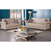 Yonkers 65 in. Convertible Sleeper Loveseat in Beige with Storage - Gate FurnitureLoveseat