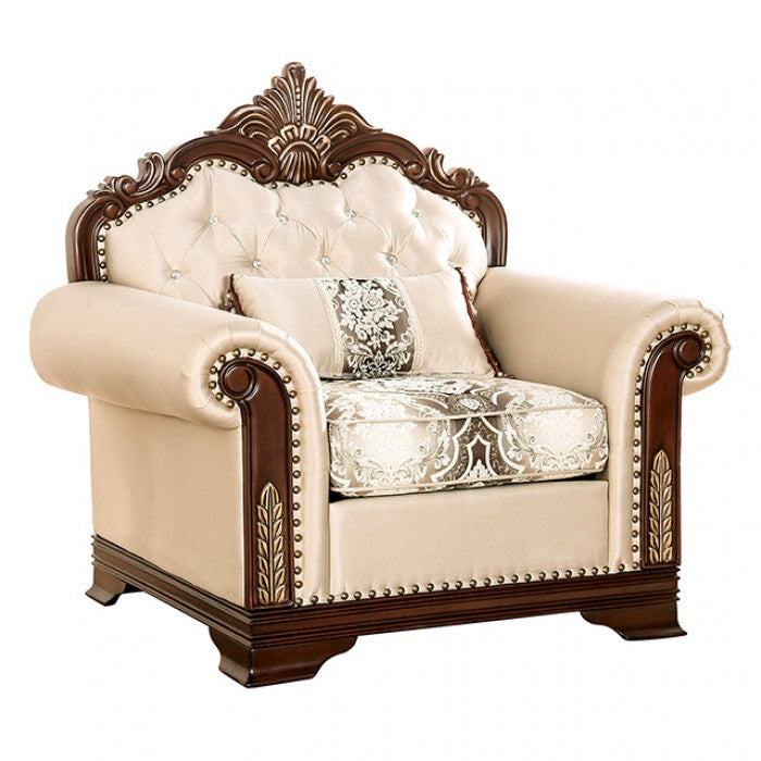 Yucatan Dark Cherry/Beige Chair - FM65004BG-CH-PK
