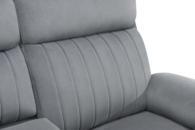 Yuna - Gray Manual Recliner Loveseat with Storage Console, Cup Holder and USB Charger - L627-L