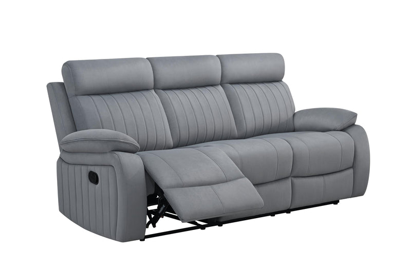 Yuna - Gray Manual Recliner Sofa With DDT, Cup Holder and Power Source - L627-S