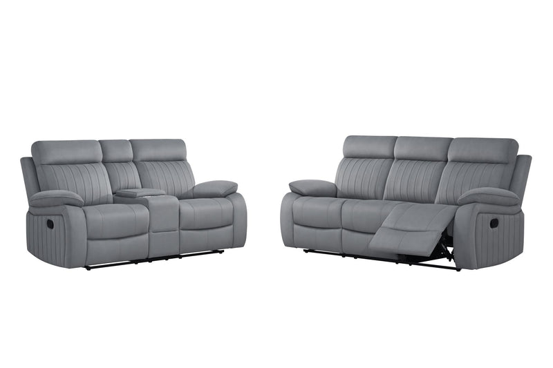 Yuna - Gray Manual Reclining, Storage Console, DDT, Power Source, Cup Holder and USB Charger - L627-SL