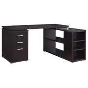 Yvette 60-inch 3-drawer L-Shape Computer Desk Cappuccino - 800517