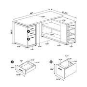 Yvette 60-inch 3-drawer L-Shape Computer Desk Cappuccino - 800517