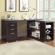 Yvette 60-inch 3-drawer L-Shape Computer Desk Cappuccino - 800517