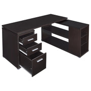 Yvette 60-inch 3-drawer L-Shape Computer Desk Cappuccino - 800517