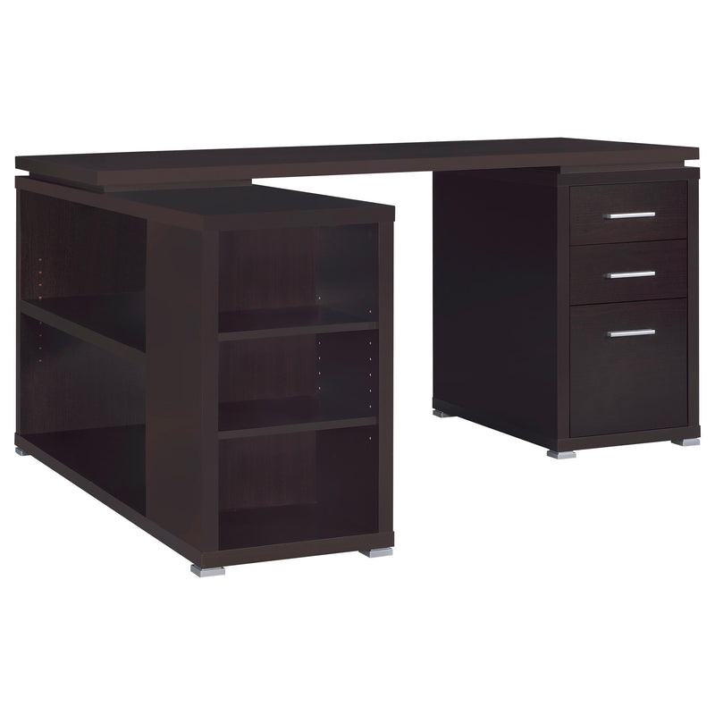 Yvette 60-inch 3-drawer L-Shape Computer Desk Cappuccino - 800517