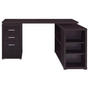 Yvette 60-inch 3-drawer L-Shape Computer Desk Cappuccino - 800517