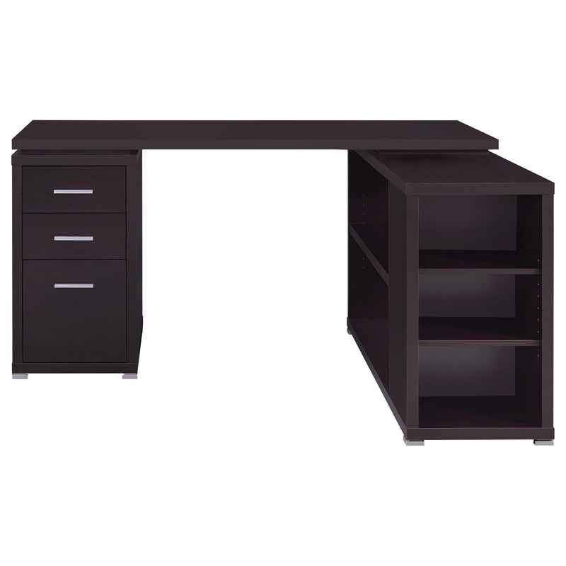 Yvette 60-inch 3-drawer L-Shape Computer Desk Cappuccino - 800517