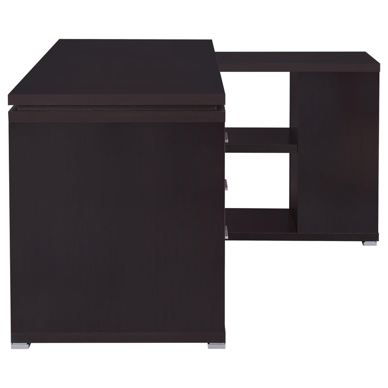 Yvette 60-inch 3-drawer L-Shape Computer Desk Cappuccino - 800517