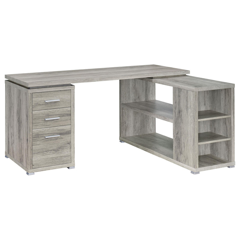 Yvette 60-inch 3-drawer L-Shape Computer Desk Grey Driftwood - 801516