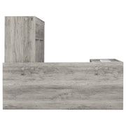 Yvette 60-inch 3-drawer L-Shape Computer Desk Grey Driftwood - 801516