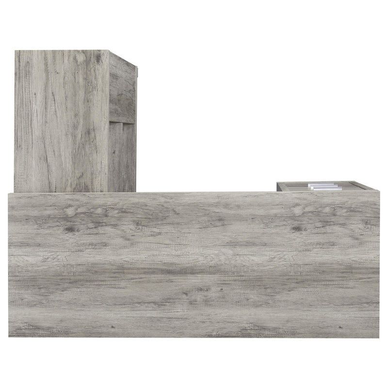 Yvette 60-inch 3-drawer L-Shape Computer Desk Grey Driftwood - 801516