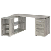 Yvette 60-inch 3-drawer L-Shape Computer Desk Grey Driftwood - 801516