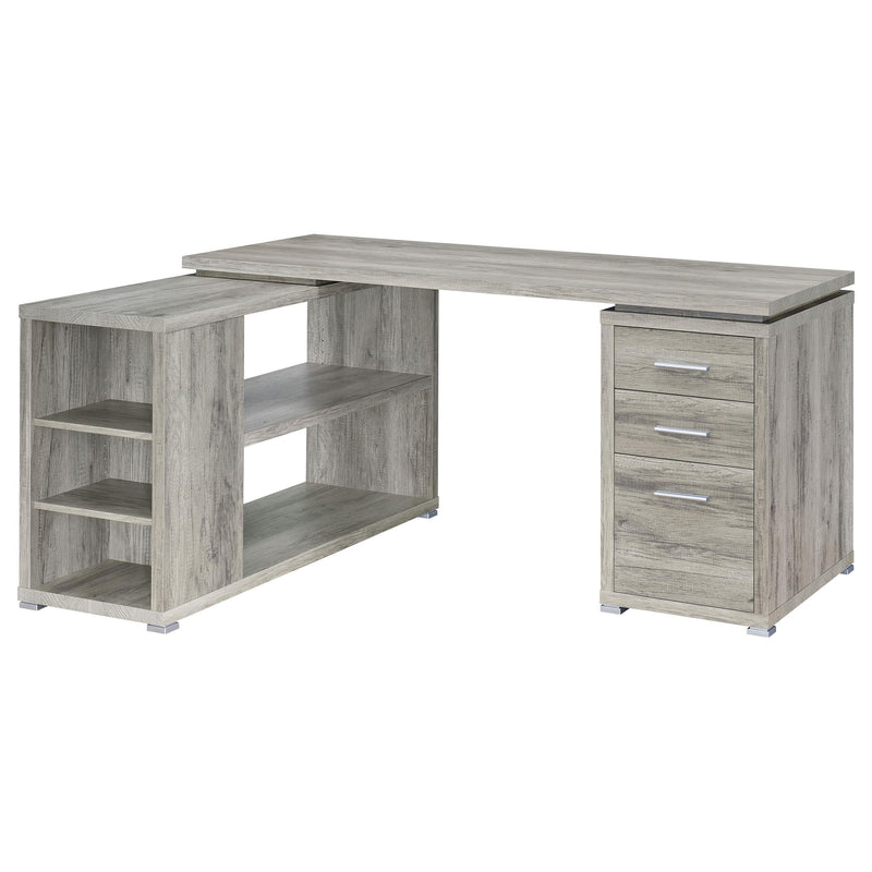 Yvette 60-inch 3-drawer L-Shape Computer Desk Grey Driftwood - 801516