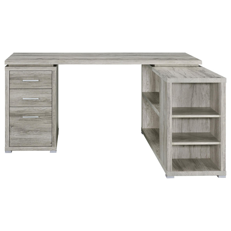 Yvette 60-inch 3-drawer L-Shape Computer Desk Grey Driftwood - 801516
