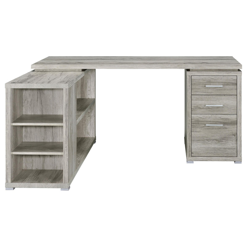 Yvette 60-inch 3-drawer L-Shape Computer Desk Grey Driftwood - 801516