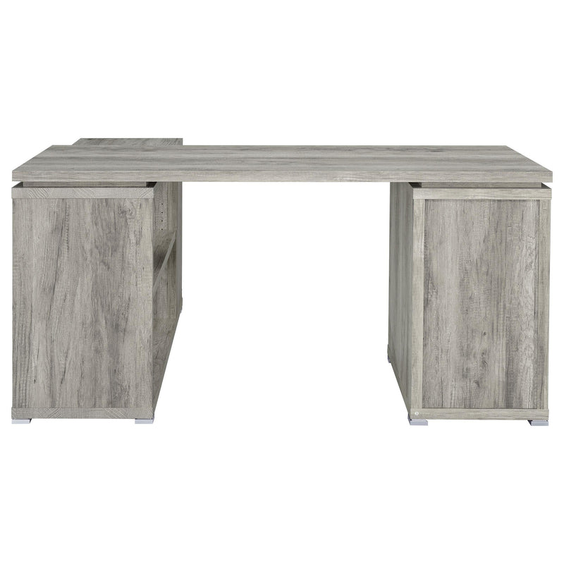 Yvette 60-inch 3-drawer L-Shape Computer Desk Grey Driftwood - 801516